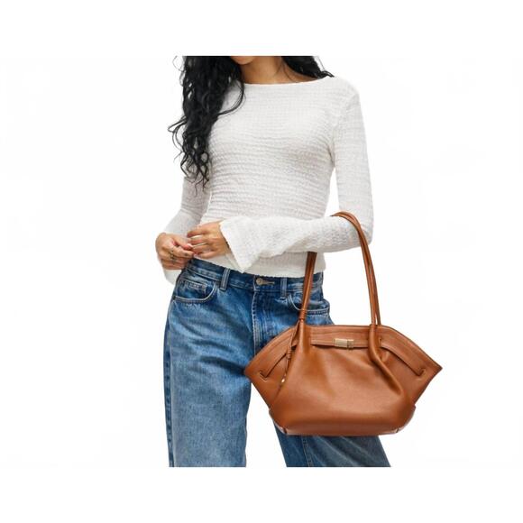 NEW URBAN EXPRESSIONS women's monroe satchel bag in tan - Picture 6 of 7